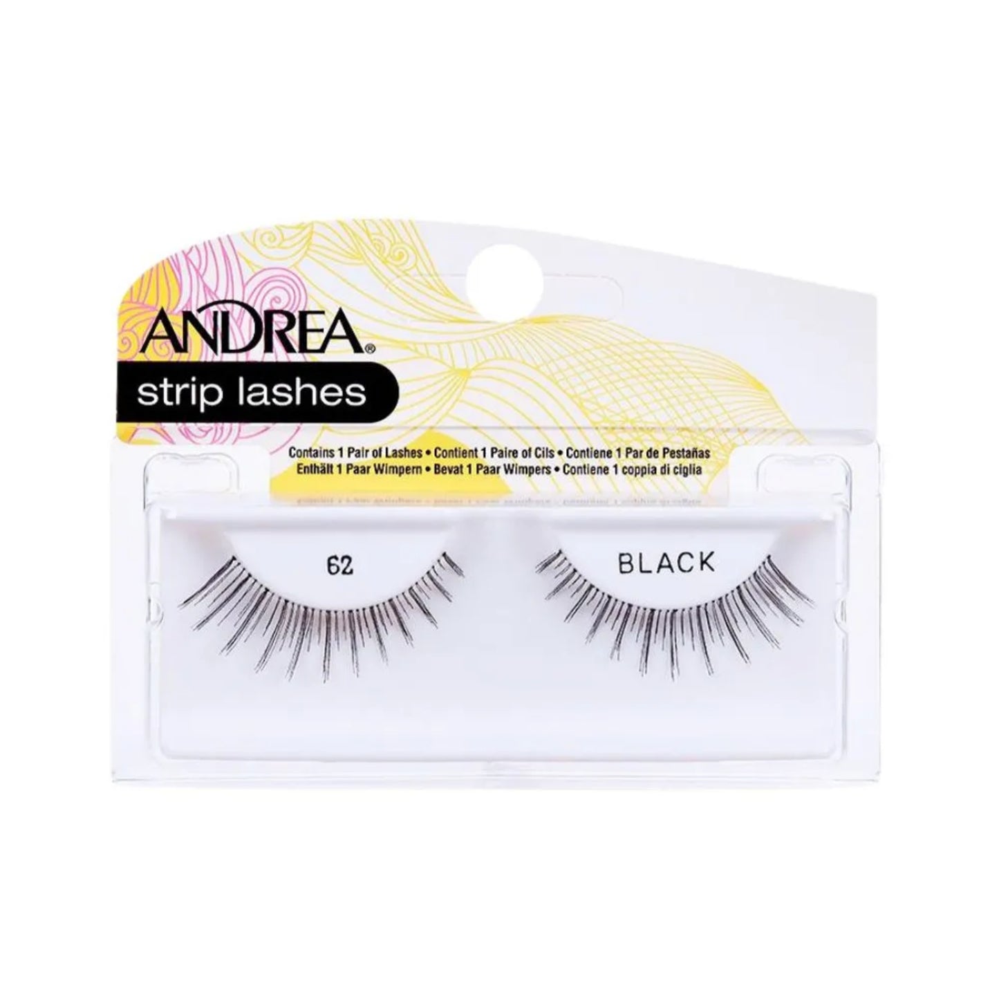 Par de Pestañas en tira Andrea Strip Lashes #63 Black 1 Und