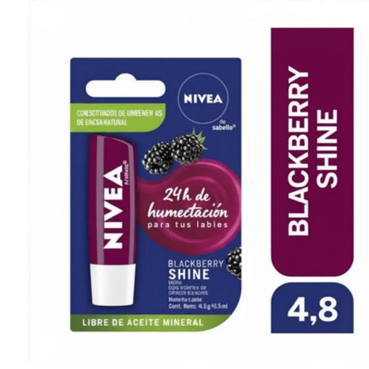 Protector Labial Nivea Fruity Shine Blackberry 4.8 G