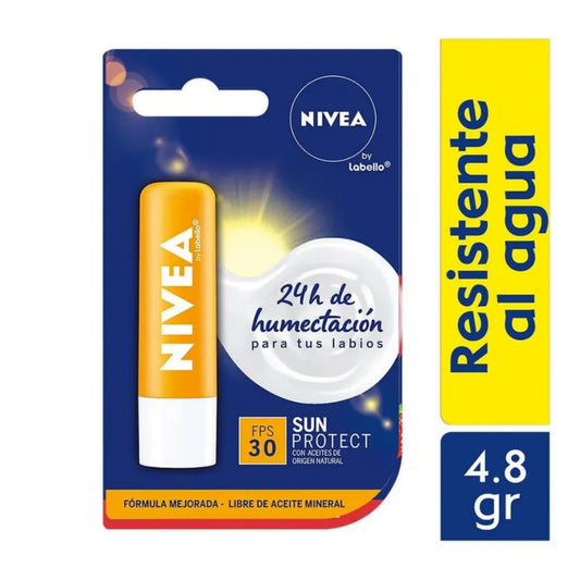 Protector Labial Nivea Sun Protect Fps 30 - Resistente Al Agua 4.8 G