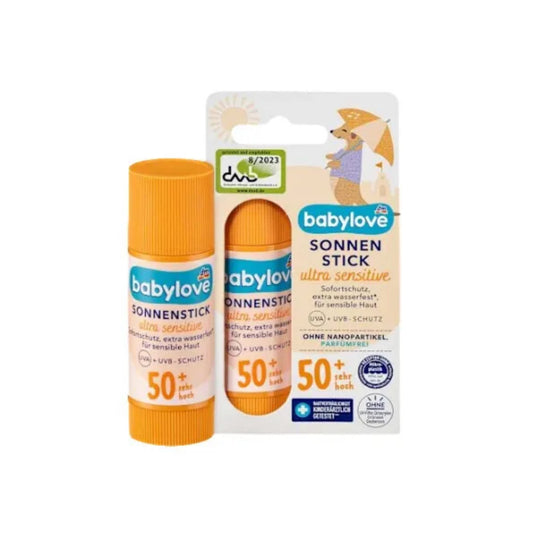 Protector Solar Facial En Stick Ultra Sensitive Babylove · Protección Muy Alta · Producto Alemán · 20 G