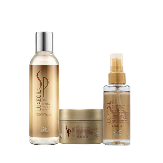 Set Wella SP Luxe Oil Shampoo Elixir Mascarilla Nutrición e Hidratación Cabello Seco