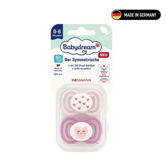 Set de Chupones Babydream Corazones Rosa 0 a 6 Meses 2 Und