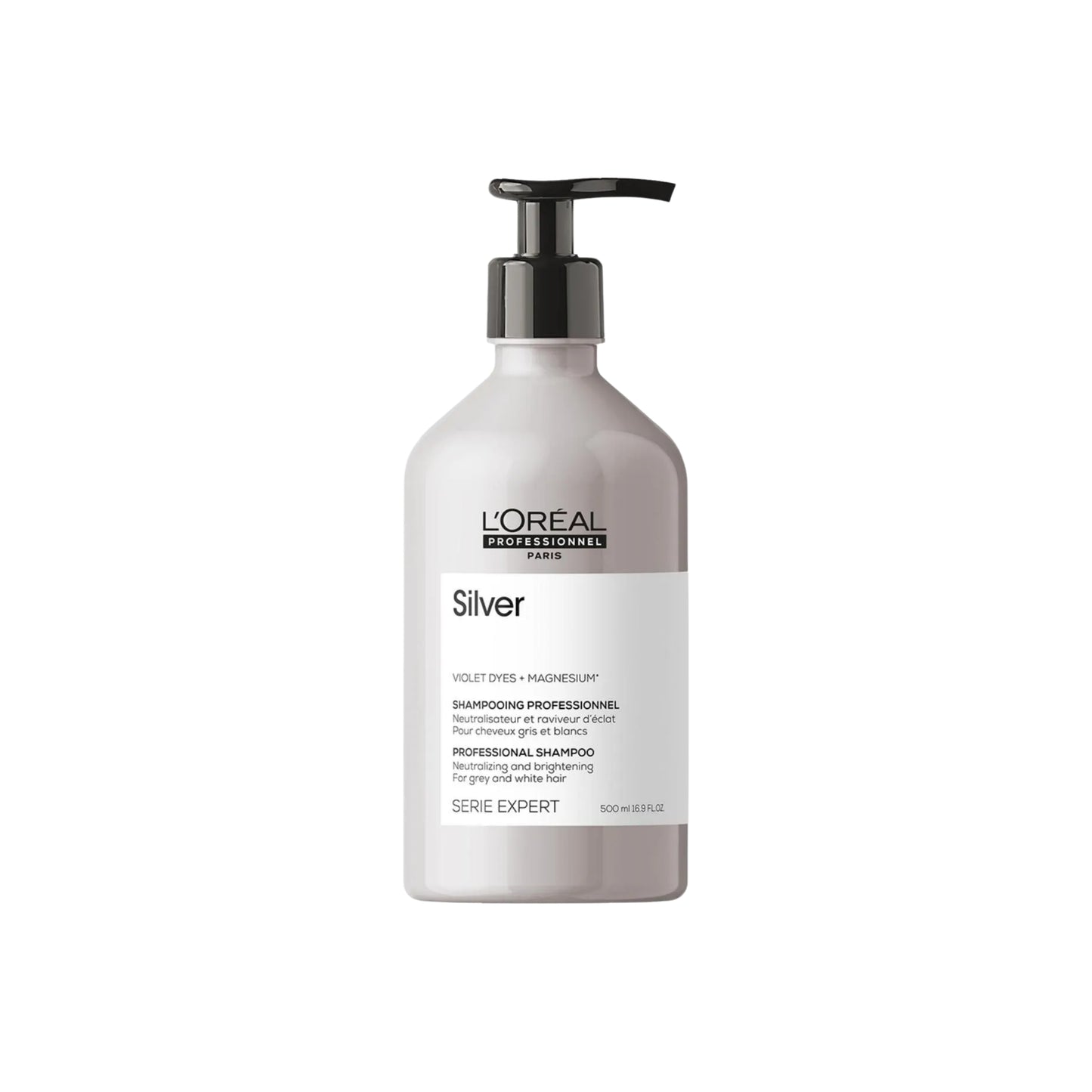 Shampoo Loreal Silver Serie Expert 500 ml Matizante Cabello Blanco y Canoso