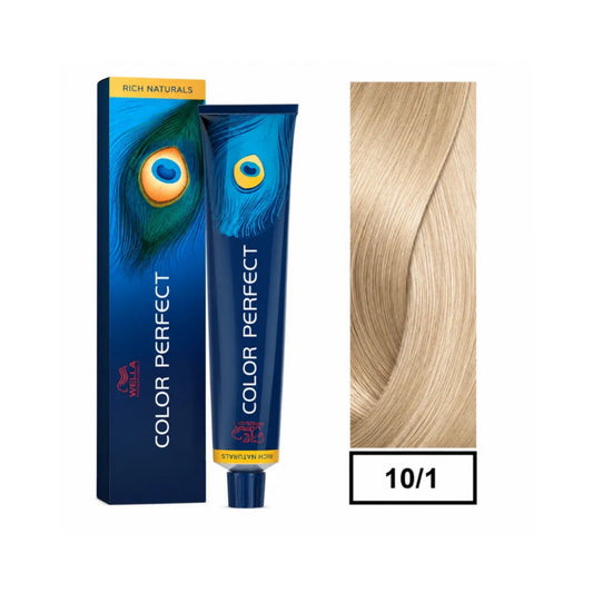Tinte Color Perfect Wella 10/1 Rubio Ultra Claro Cenizo 60 G