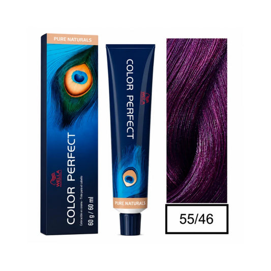 Tinte Color Perfect Wella 55/46 Castaño Claro Rojo Violeta 60 G