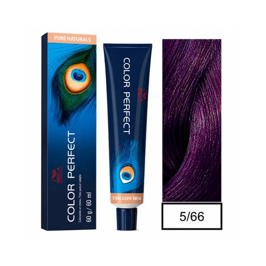 Tinte Color Perfect Wella 5/66 Castaño Claro Violeta 60 G