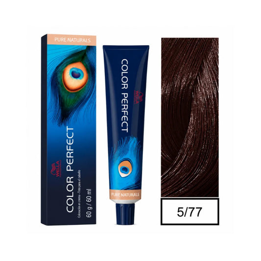 Tinte Color Perfect Wella 5/77 Castaño Claro Marrón Intenso 60 G