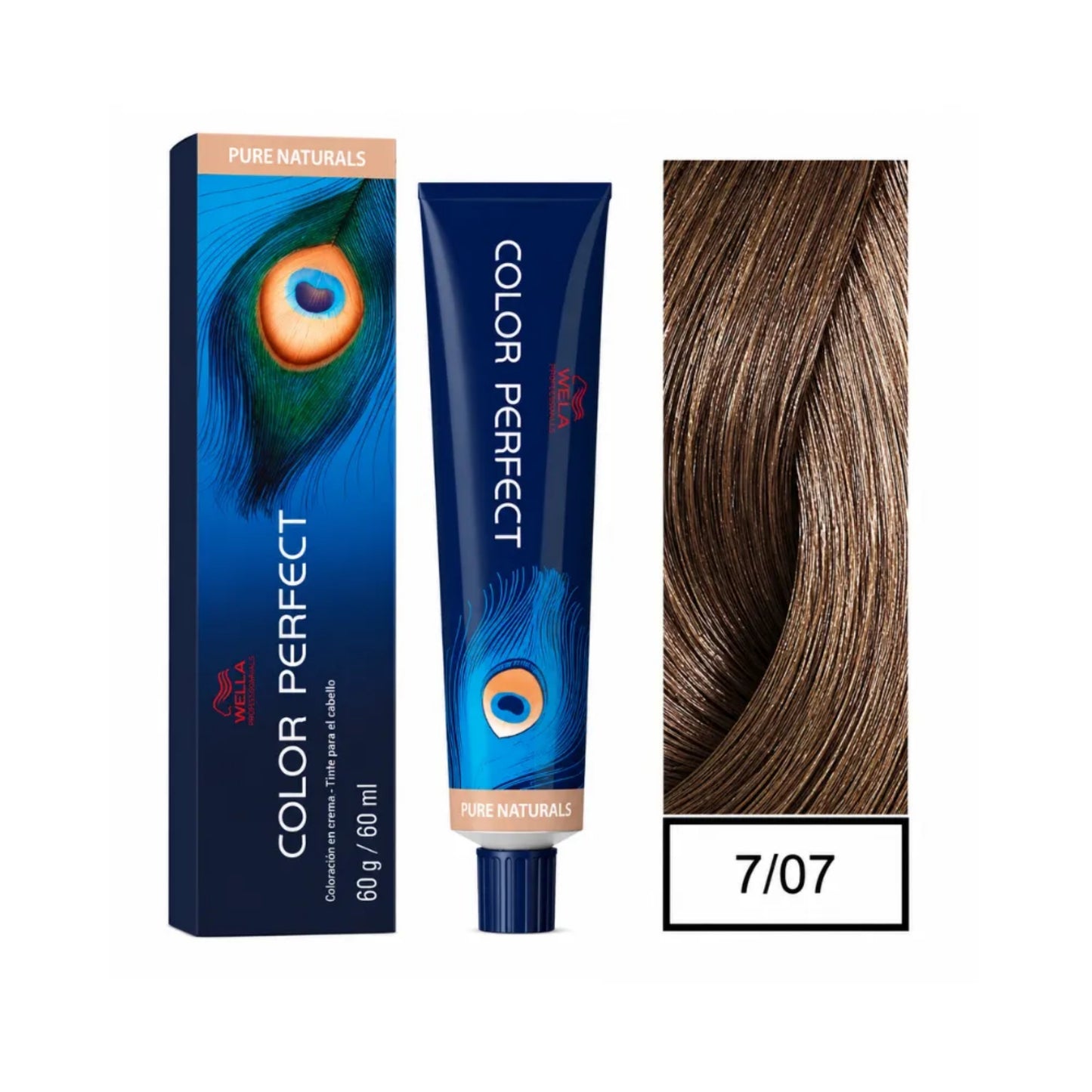 Tinte Color Perfect Wella 7/07 Rubio Medio Natural Marrón 60 G