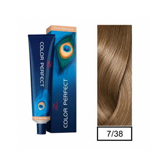 Tinte Color Perfect Wella 7/38 Rubio Mediano Dorado Perla 60 G