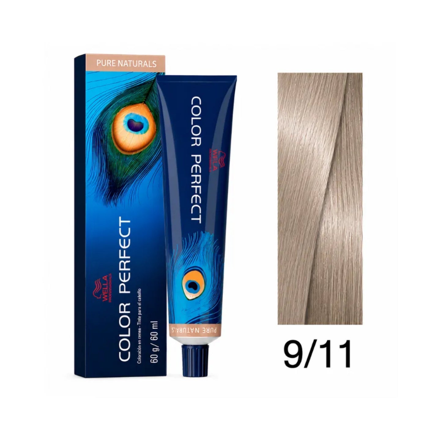 Tinte Color Perfect Wella 9/11 Rubio Extra Claro Ceniza Intenso 60 G