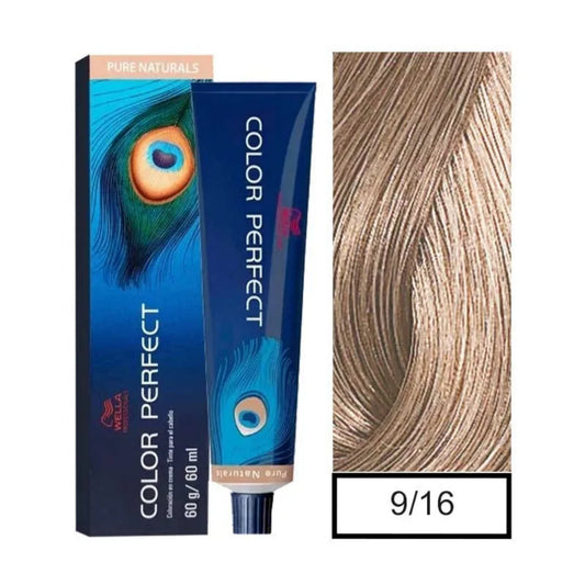 Tinte Color Perfect Wella 9/16 Rubio Extra Claro Ceniza Violeta 60 G