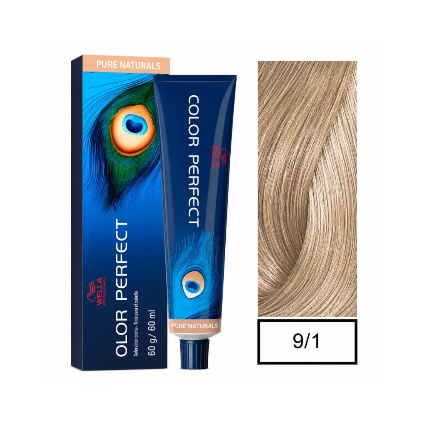 Tinte Color Perfect Wella 9/1 Rubio Extra Claro Cenizo 60 G