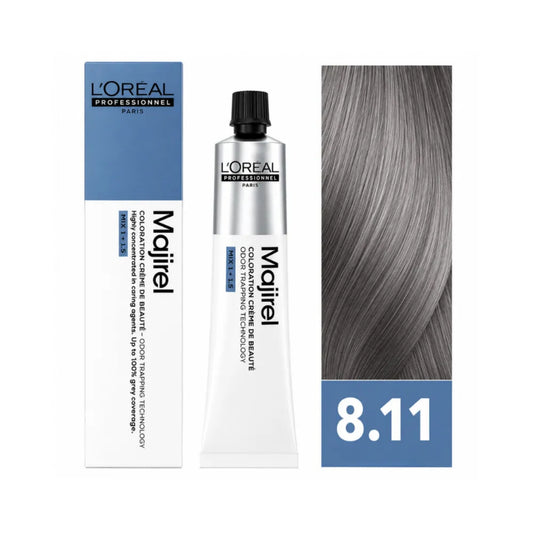 Tinte Majirel Loreal Profesional 8.11 Rubio Claro Cenizo Intenso 60 Ml