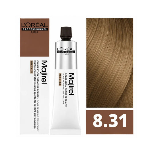 Tinte Majirel Loreal Profesional 8.31 Rubio Claro Dorado Ceniso 50 Ml