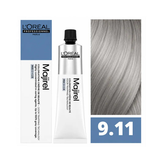 Tinte Majirel Loreal Profesional 9.11 Rubio Muy Claro Cenizo Intenso 50 Ml
