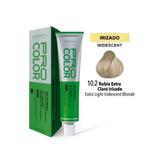 Tinte Sin Amoniaco Pro Color 10.2 Rubio Extra Claro Irisado 70 G