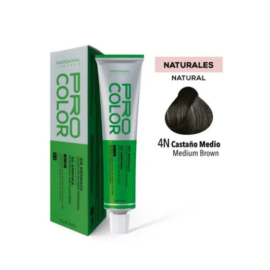 Tinte Sin Amoniaco Pro Color 4N Castaño Medio 70 G