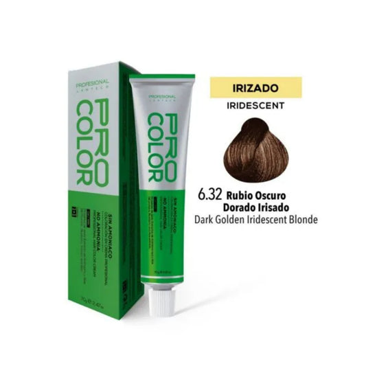 Tinte Sin Amoniaco Pro Color 6.32 Rubio Oscuro Dorado Irisado 70 G