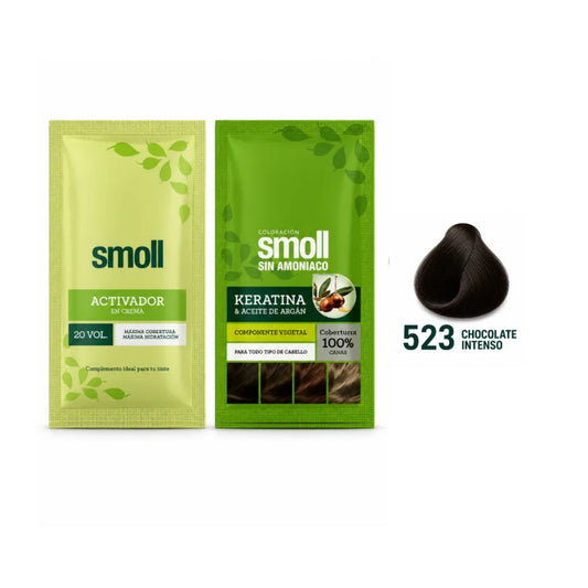 Tinte Smoll Sin Amoniaco 523 Chocolate Intenso Sachet 50 Ml + Oxigenta Vol 20 50 Ml