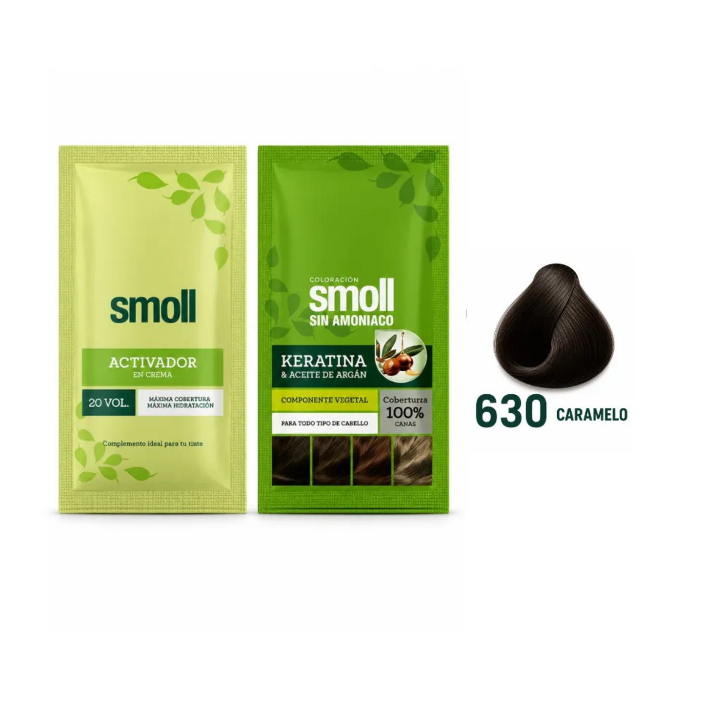 Tinte Smoll Sin Amoniaco 630 Caramelo Sachet 50 Ml + Oxigenta Vol 20 50 Ml