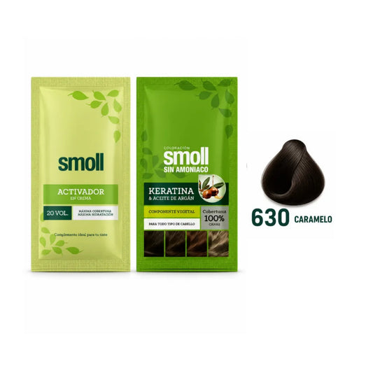Tinte Smoll Sin Amoniaco 630 Caramelo Sachet 50 Ml + Oxigenta Vol 20 50 Ml