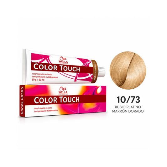 Tinte Wella Color Touch Sin Amoniaco Semi Permanente 10/73 rubio Platino Marrón Dorado 60 G