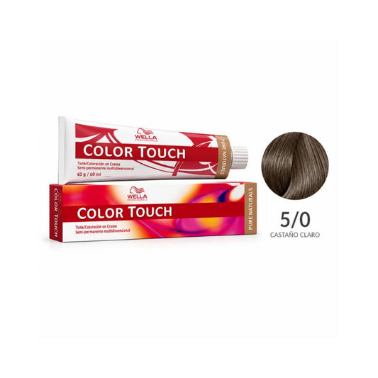 Tinte Wella Color Touch Sin Amoniaco Semi Permanente 5/0 Castaño Claro 60 G