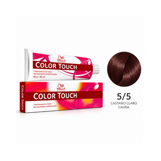 Tinte Wella Color Touch Sin Amoniaco Semi Permanente 5/5 Castaño Claro Caoba 60 G