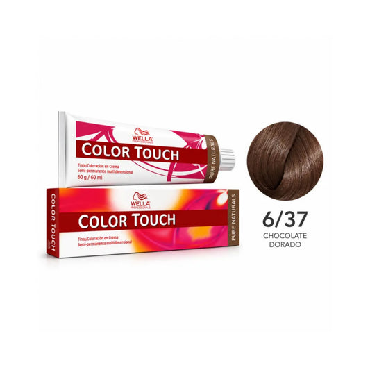 Tinte Wella Color Touch Sin Amoniaco Semi Permanente 6/37 Rubio Oscuro Dorado Marrón 60 G