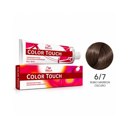Tinte Wella Color Touch Sin Amoniaco Semi Permanente 6/7 Rubio Oscuro Marrón 60 G