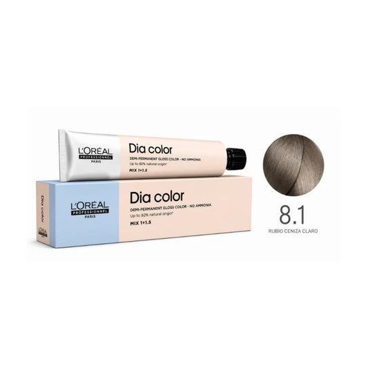 Tinte para Cabello Loreal Día Color 8.1 Rubio Claro Cenizo Sin Amoniaco 60 Ml