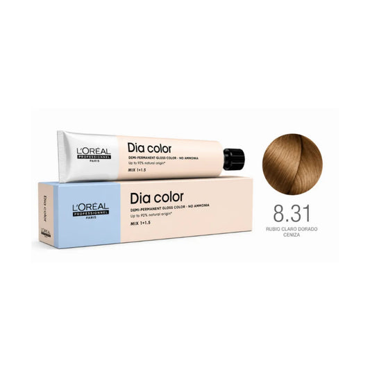 Tinte para Cabello Loreal Día Color 8.31 Rubio Claro Dorado Cenizo Sin Amoniaco 60 Ml