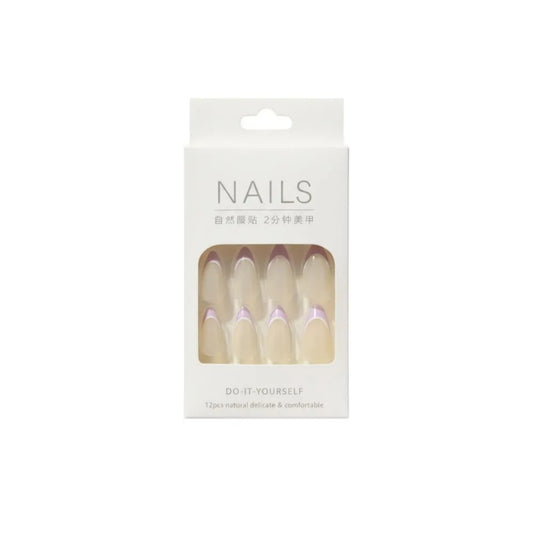 Uñas Postizas Francesas Lila