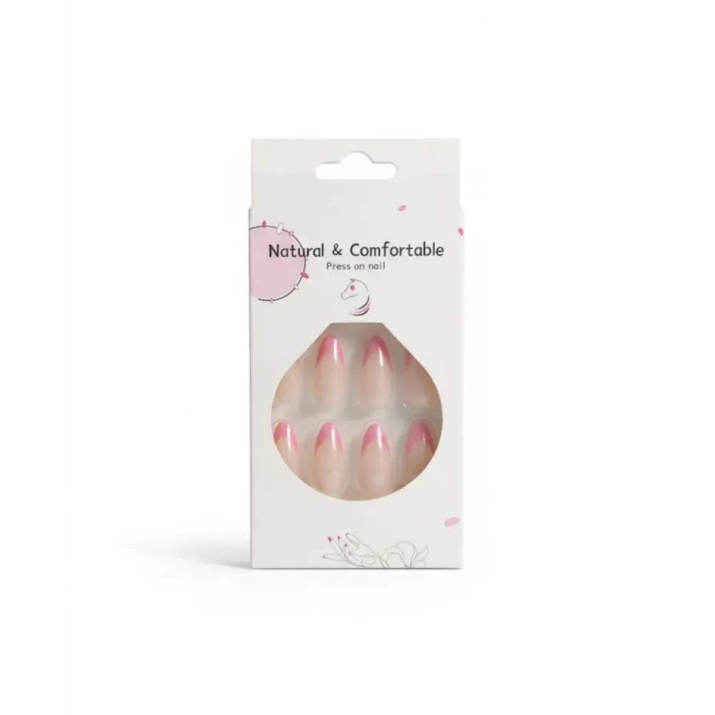 Uñas Postizas Francesas Rosadas Efecto 3d