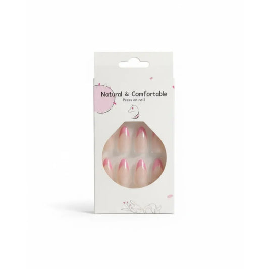 Uñas Postizas Francesas Rosadas Efecto 3d