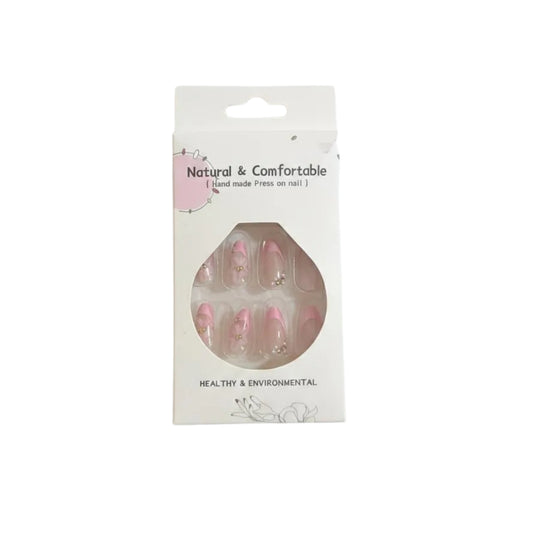 Uñas Postizas Rosa Tornasol