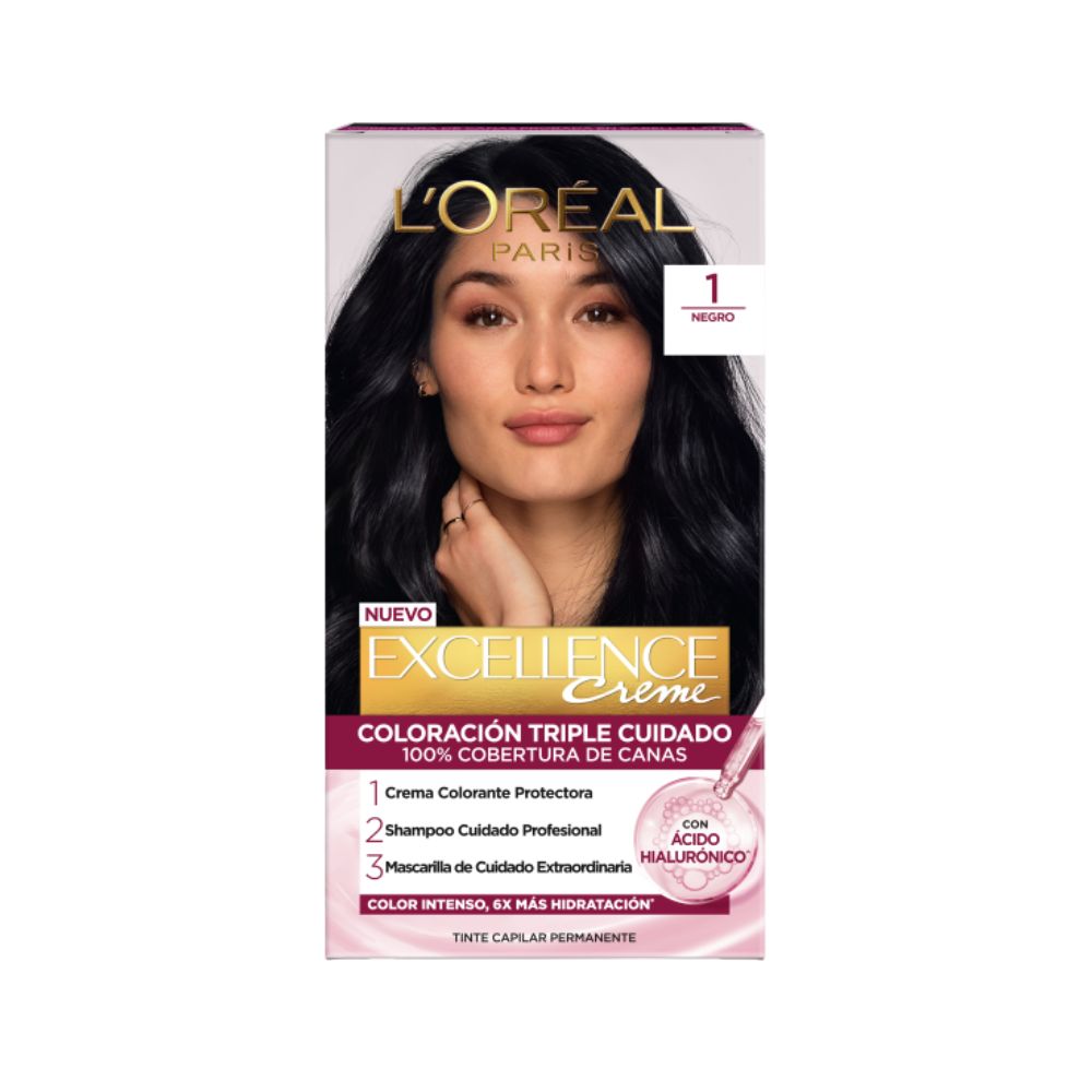 Tinte para Cabello Excellence Creme 1 Negro Caja 1 Und