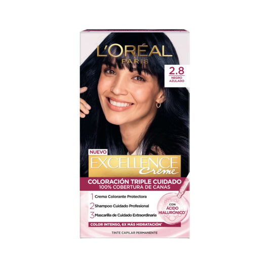 Tinte para Cabello Excellence Creme 2.8 Negro Azulado Caja 1 Und