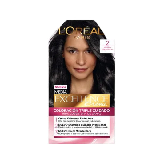 Tinte para Cabello Excellence Creme 2 Negro Profundo Caja 1 Und