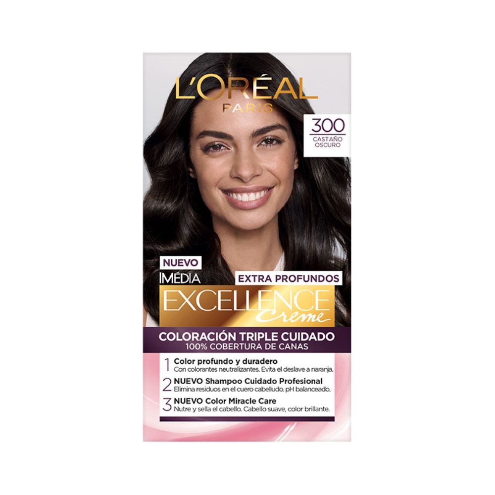 Tinte para Cabello Excellence Creme 300 Castaño Oscuro Caja 1 Und