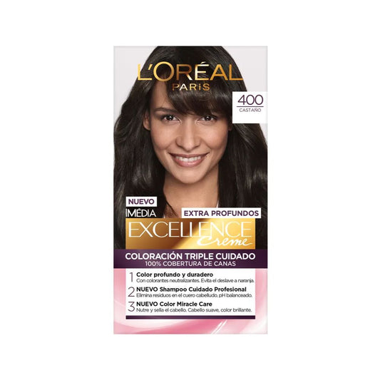 Tinte para Cabello Excellence Creme 400 Castaño Caja 1 Und