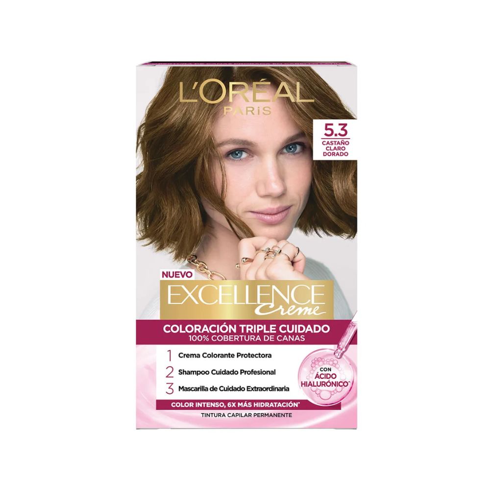Tinte para Cabello Excellence Creme 5.3 Castaño Claro Dorado Caja 1 Und
