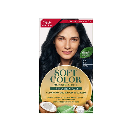 Tinte para Cabello Soft Color Sin Amoniaco 28 Negro Azulado Caja 1 Und