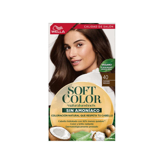 Tinte para Cabello Soft Color Sin Amoniaco 40 Castaño Mediano Caja 1 Und