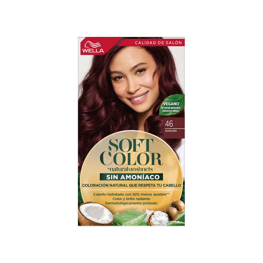 Tinte para Cabello Soft Color Sin Amoniaco 46 Borgoña Caja 1 Und