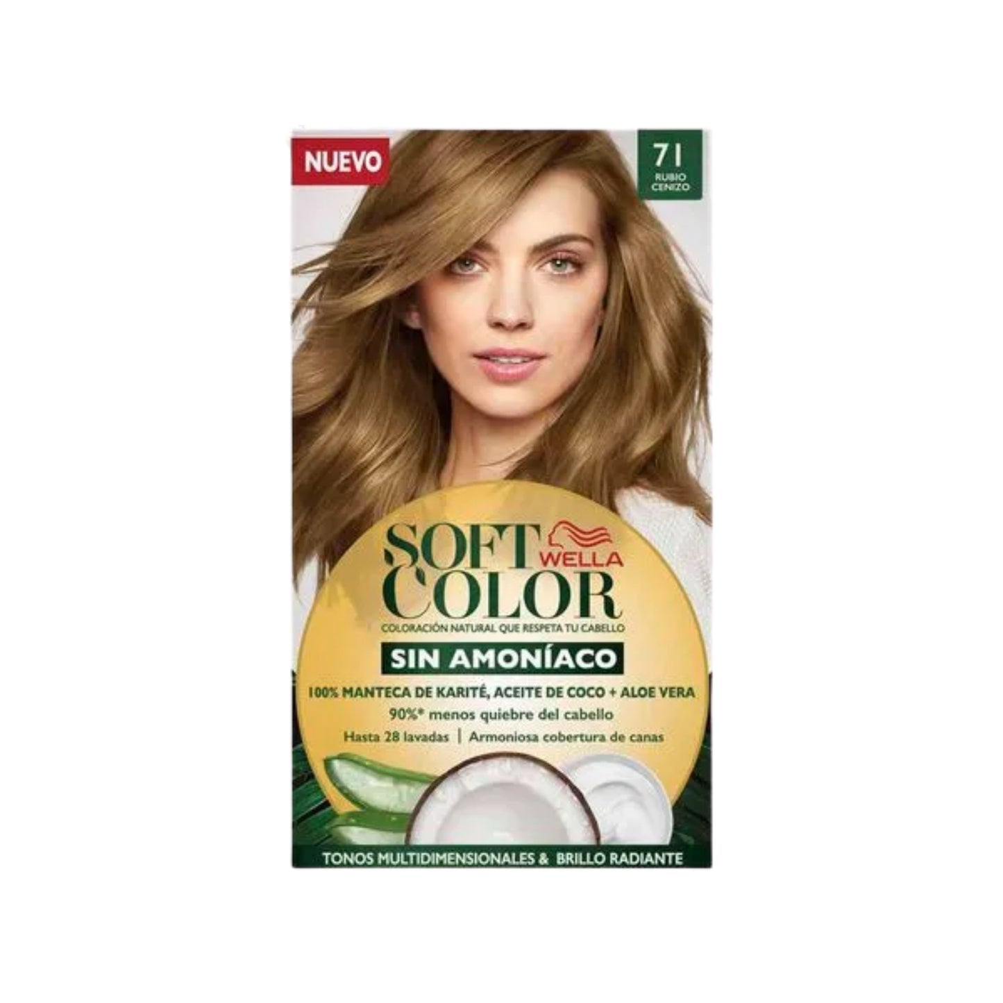 Tinte para Cabello Soft Color Sin Amoniaco 71 Rubio Cenizo Caja 1 Und
