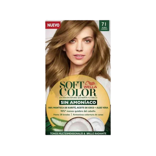 Tinte para Cabello Soft Color Sin Amoniaco 71 Rubio Cenizo Caja 1 Und