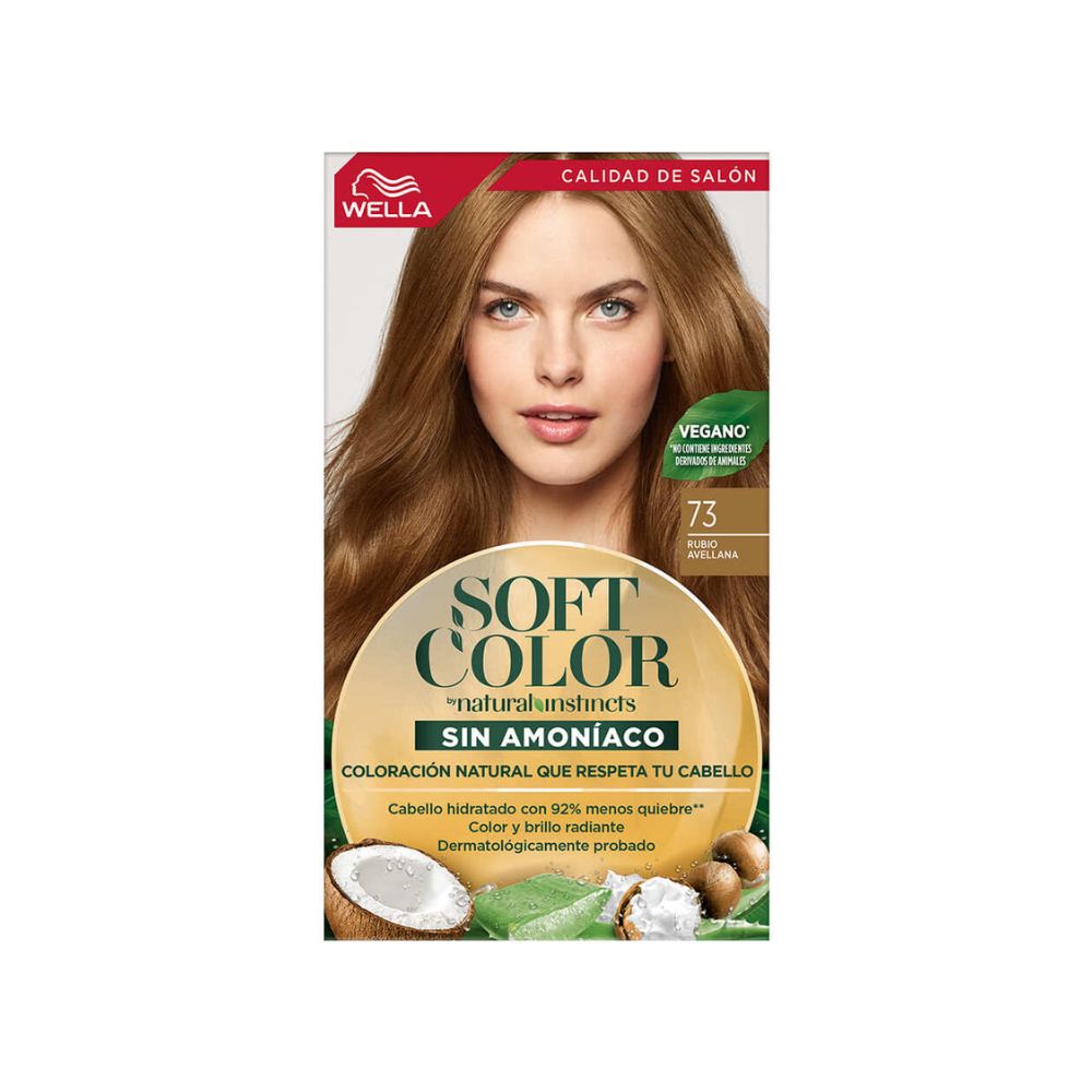 Tinte para Cabello Soft Color Sin Amoniaco 73 Rubio Avellana Caja 1 Und