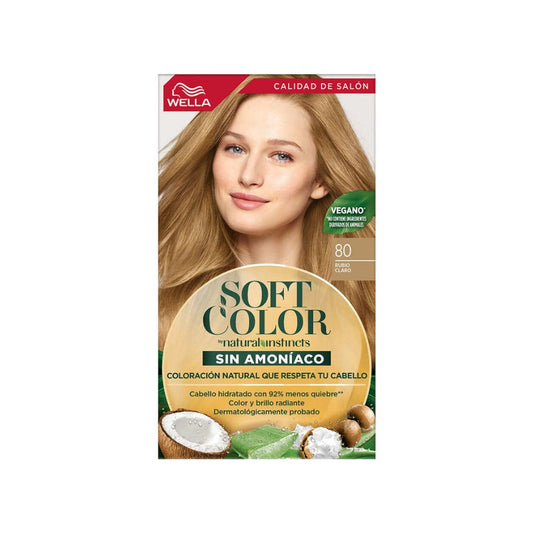 Tinte para Cabello Soft Color Sin Amoniaco 80 Rubio Claro Caja 1 Und