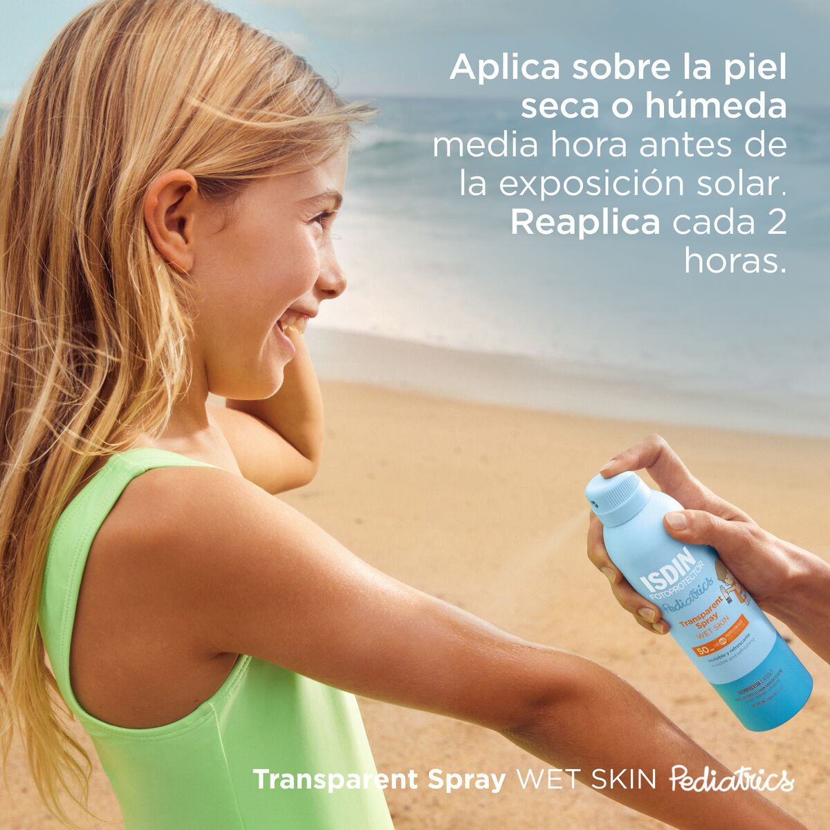 Fotoprotector ISDIN Transparent Spray WET SKIN Pediatrics SPF 50